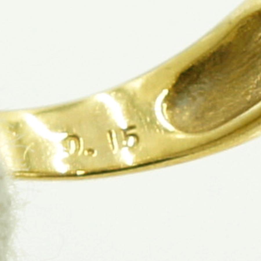 K18/Pt900ダイヤモンドリング D0.15ct リングサイズ4号 重量3.14g(石の重量含む)(中古)