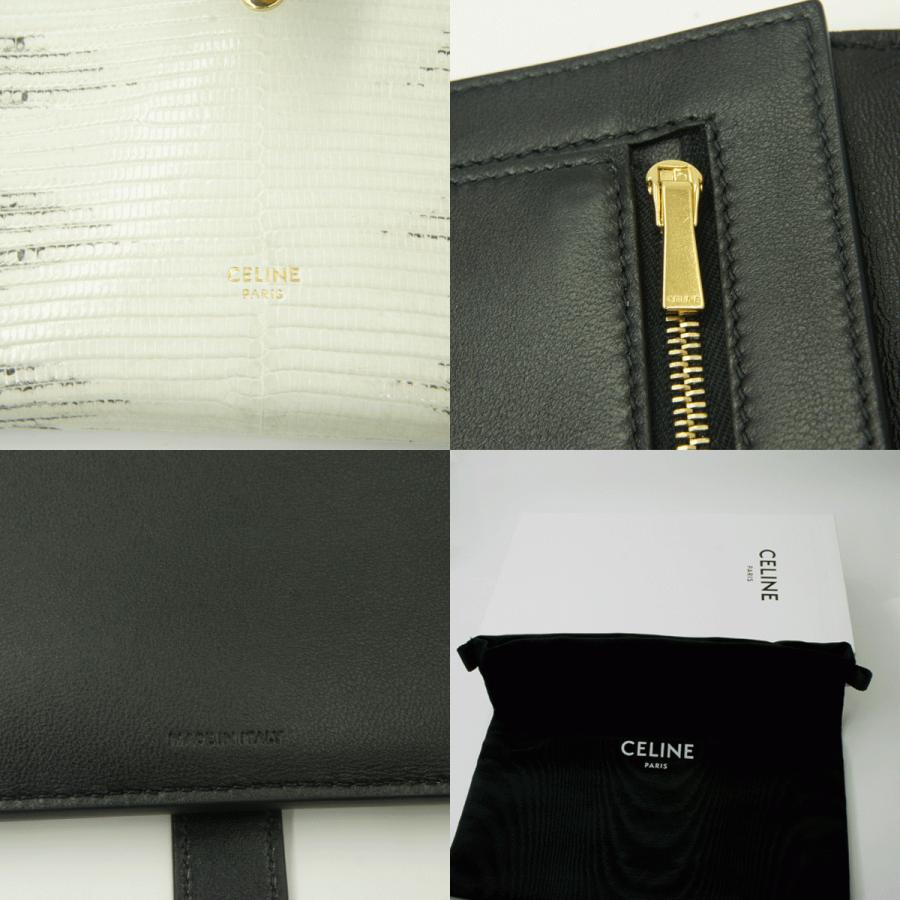 セリーヌ(CELINE) ラージ ストラップ ウォレット/リザード&カーフスキン レディース(未使用)