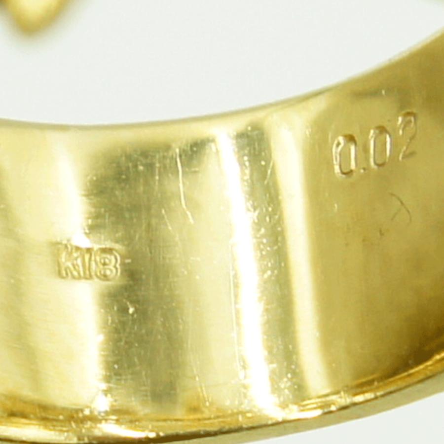 K18ダイヤモンドリング「音符」 D0.02ct リングサイズ15号 重量5.70g(石の重量含む)(中古)