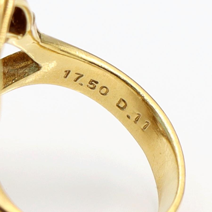 K18/Pt900ブルートパーズダイヤモンドリング BT17.5ct D0.11ct リングサイズ12号 重量15.85g(石の重量含む) レディース(中古)