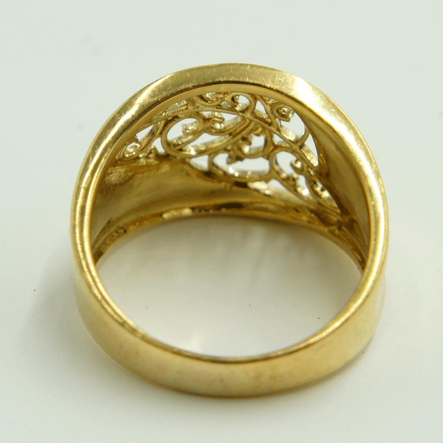 K18ファッションリング「リーフ・葉っぱ」リング15号 重量7.09g レディース(中古)