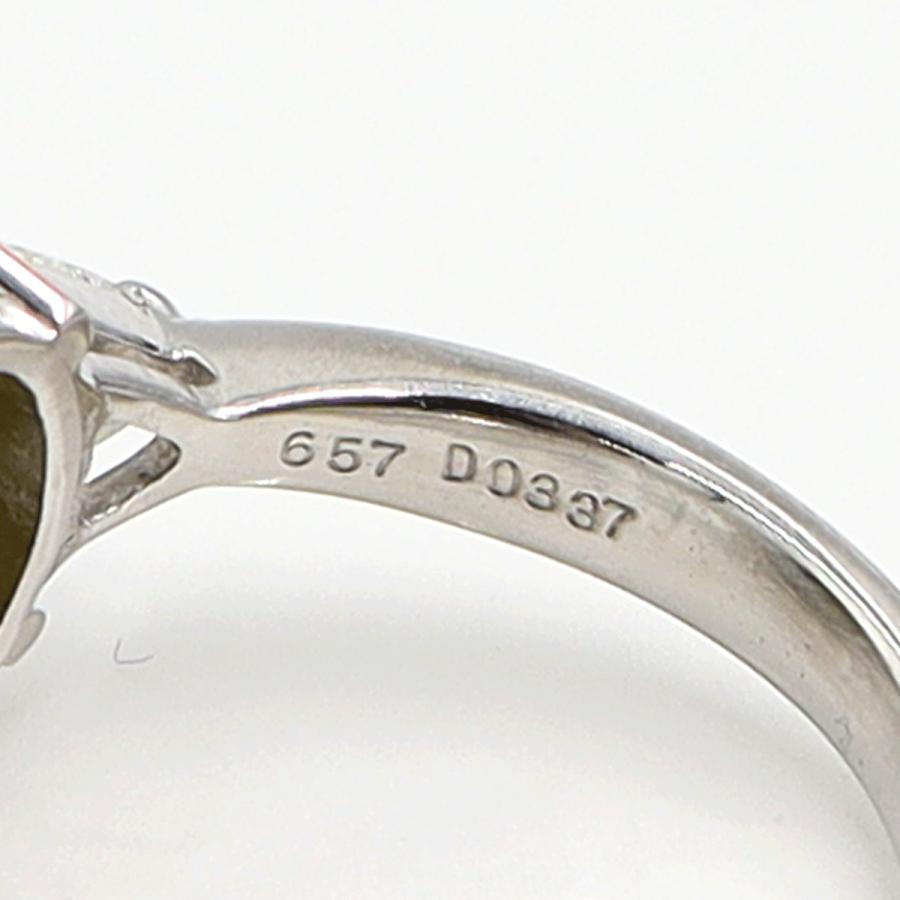 Pt900キャッツアイダイヤモンドリング CT6.57ct D0.337 リングサイズ12号 重量7.66g(石の重量含む) レディース(中古)