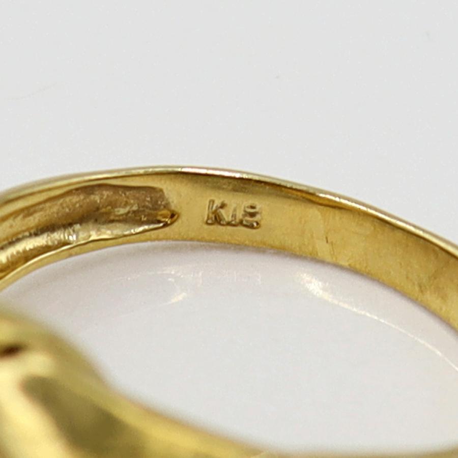K18サンゴダイヤモンドリング 8mm D0.06ct リングサイズ12号 重量6.13g(石の重量含む) レディース(中古)