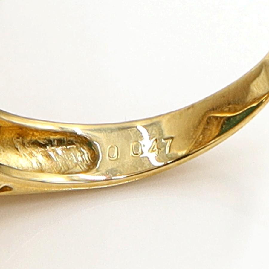 K18/Pt900トルコ石ダイヤモンドリング D0.047ct リングサイズ17号 重量12.89g(石の重量含む) レディース(中古)