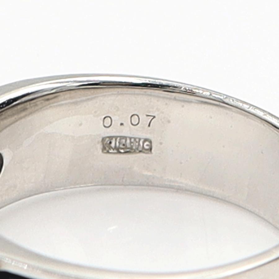 K18WGオニキスデザインリング D0.07ct リングサイズ14号 重量6.52g(石の重量含む) レディース(中古)