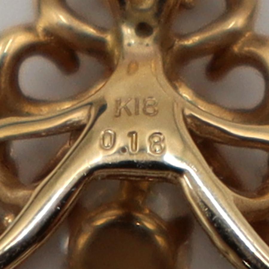 K18PGダイヤペンダントネックレス D0.18ct ネック長さ:44cm 重量3.23g(石の重量を含む)(中古)