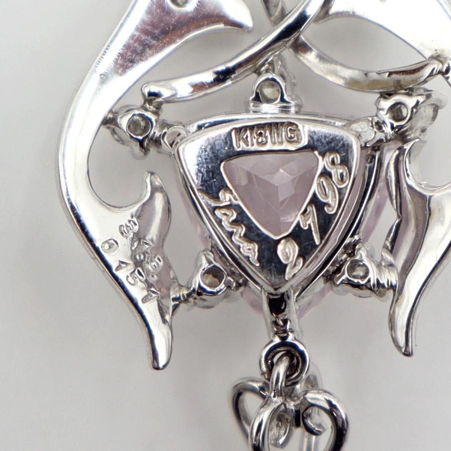 K18WGクンツァイトネックレス K3.19ct ネックレス長さ44cm 重量7.50g(石の重量含む) レディース(中古)