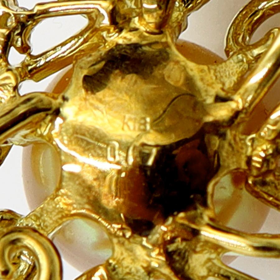 K18ゴールデンパールペンダントトップ P10mm D0.17ct 重量6.11g(中古)