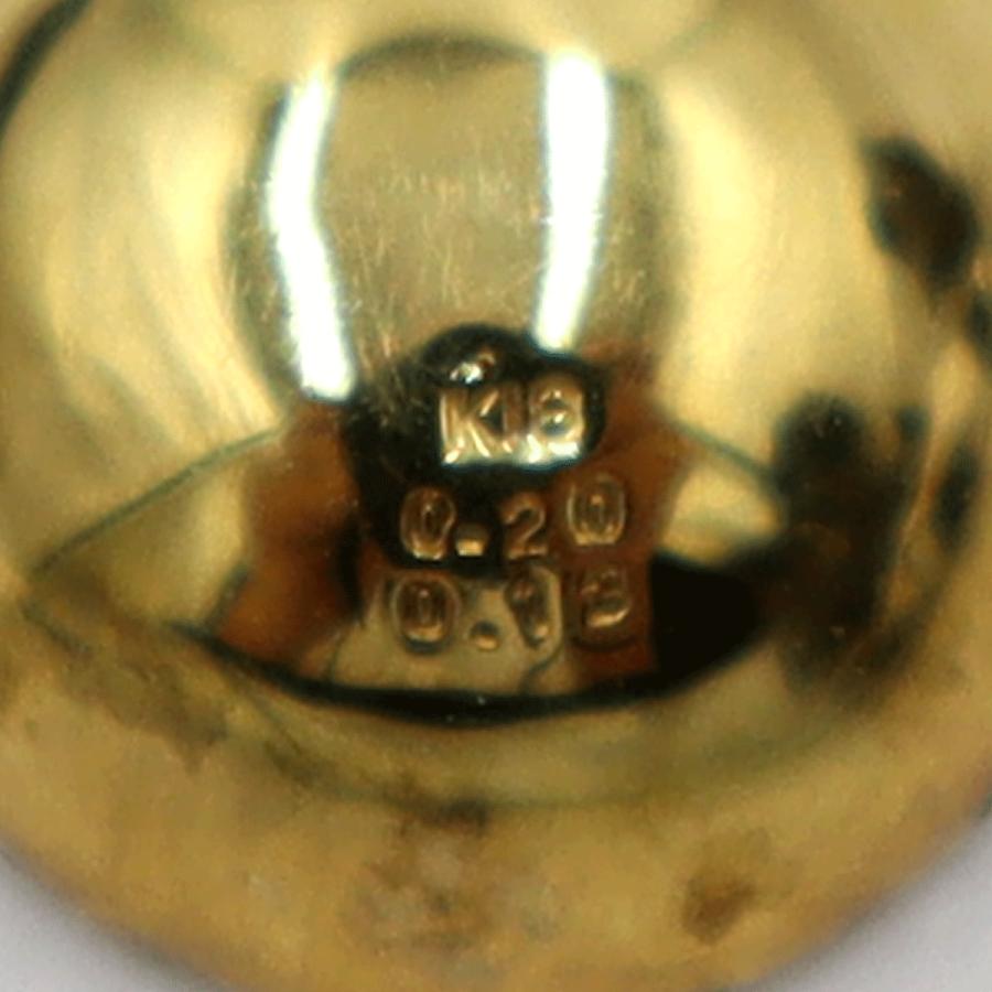 K18ダイヤペンダントネックレス D0.20ct D0.13ct ネック長さ約39cm 重量2.12g(石の重量含む) (中古)