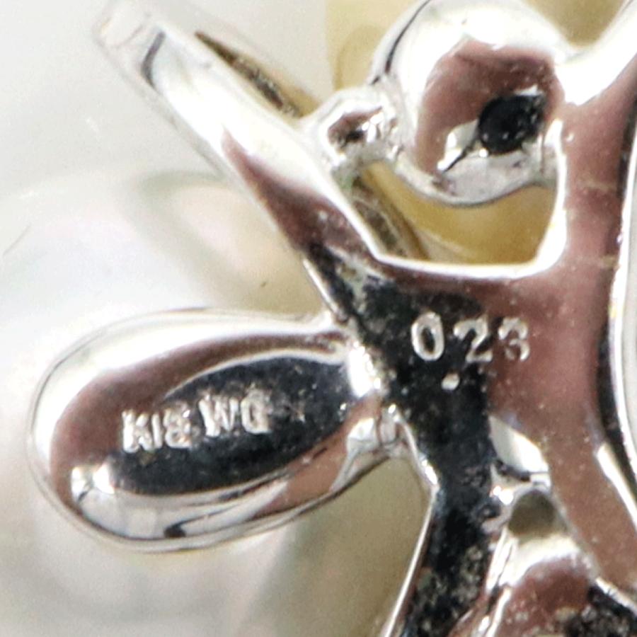 K18WGマルチパールネックレス P10.5mm D0.23ct 重量12.38g(石の重量含む)(中古)