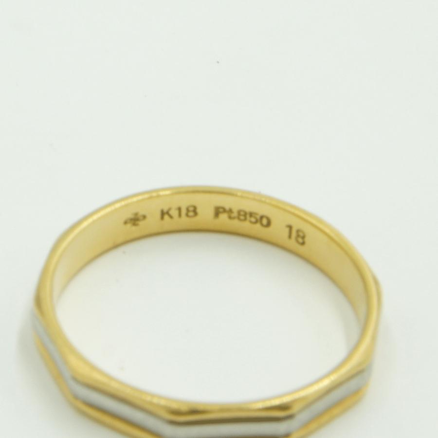 K18/Pt850ファッションリング リング18号 重量3.21g メンズ・レディ−ス(中古)