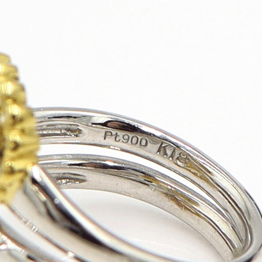 Pt900/K18トパーズダイヤモンドリング T0.43ct D0.41ct リングサイズ12号 重量9.07g(石の重量含む) レディース(中古)