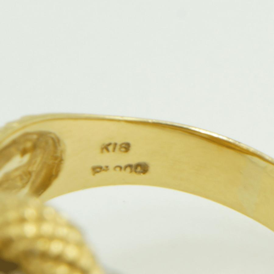 K18/Pt900ファッションリング「蛇・ヘビ・スネーク」リング22号 重量11.80g(中古)