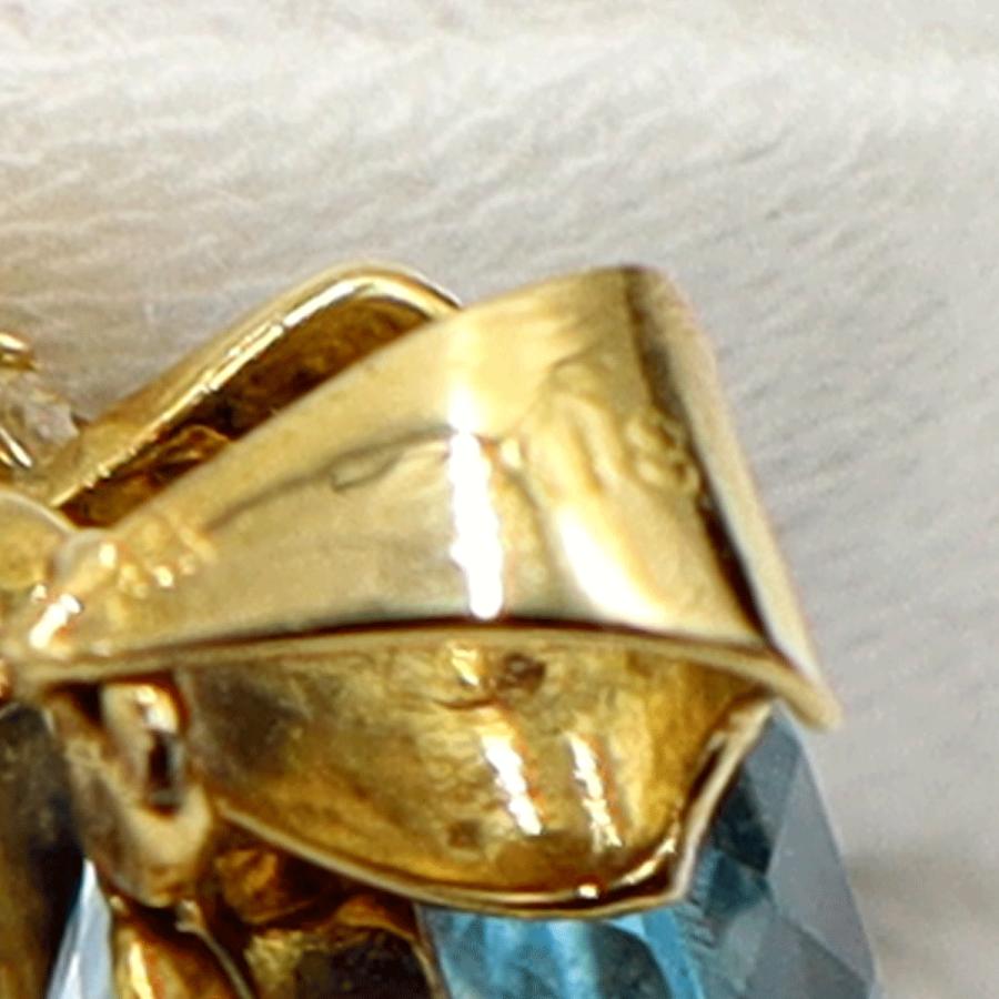 K18ブルートパーズダイヤモンドペンダントトップ 重量6.29g(石の重量含む) レディース(中古)