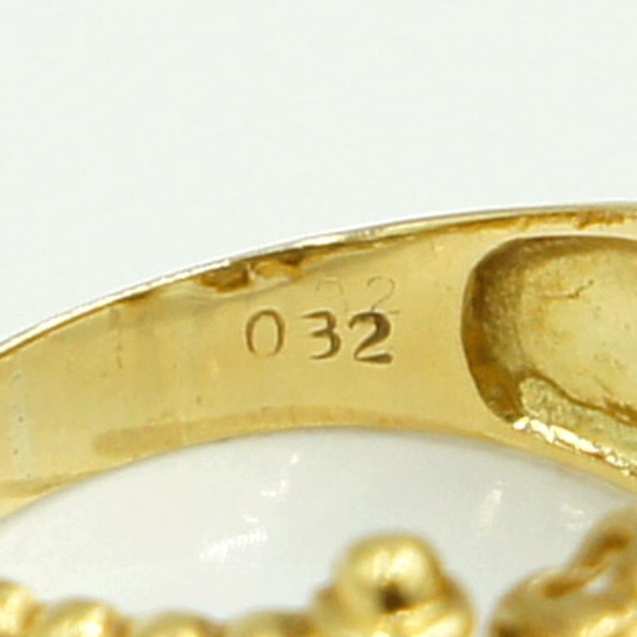 K18/Pt900サファイアダイヤモンドリング S0.32ct リングサイズ15号 重量5.55g(石の重量含む) レディース(中古)