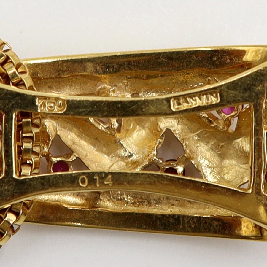 ランバン(LANVIN)750ルビーネックレス R0.14ct ネックレス長さ44cm 重量10.96g(石の重量含む) (中古)