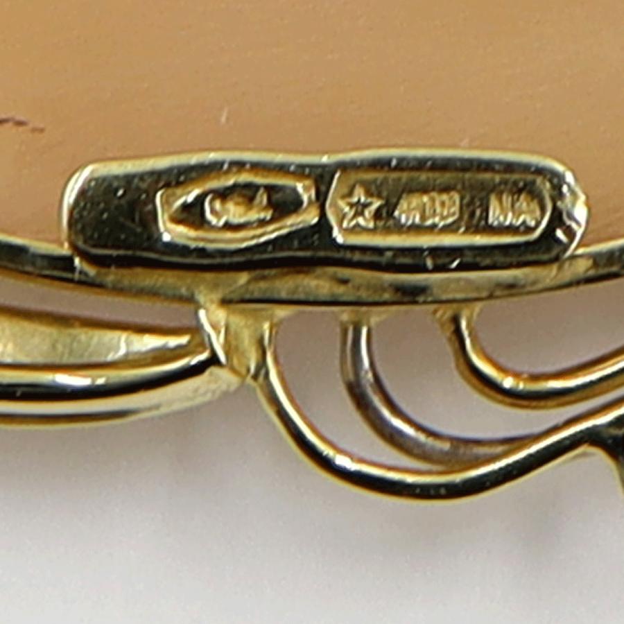 K18パール付枠シェルカメオペンダントブローチ 重量18.25g レディース(中古)