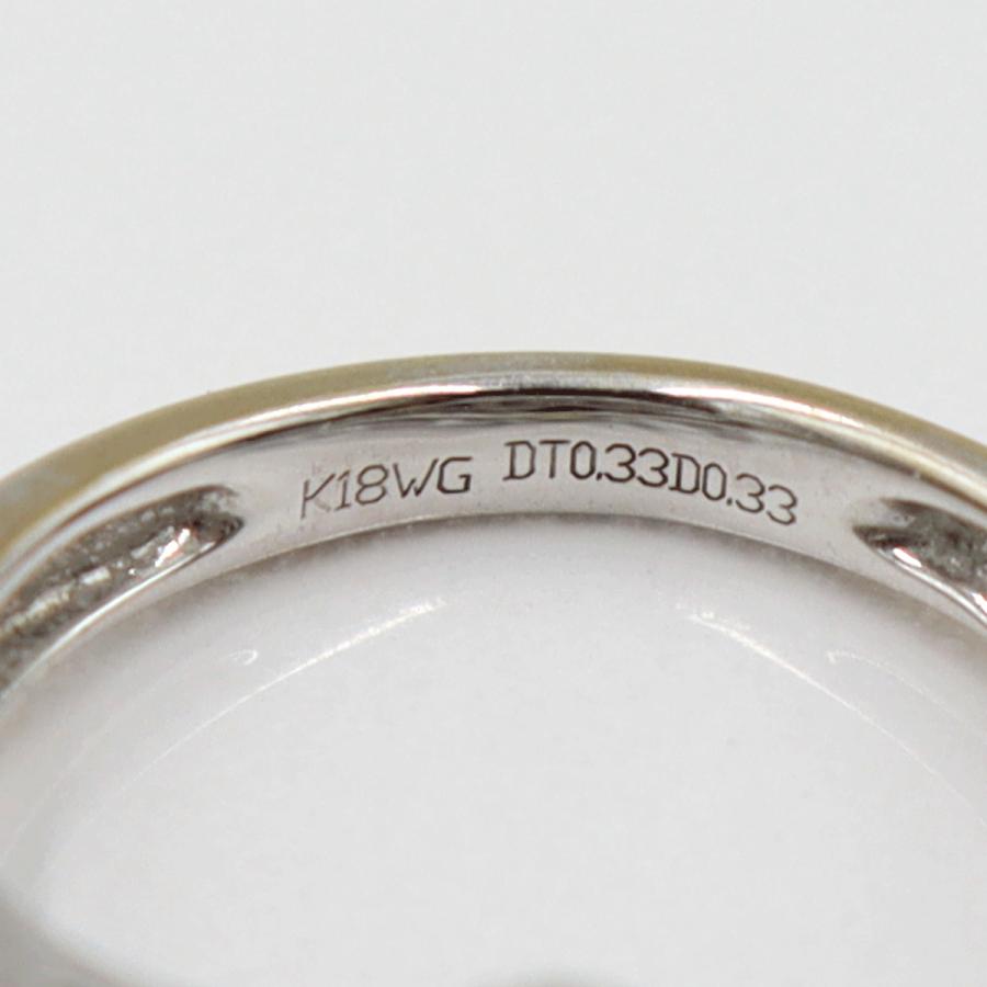 K18WGガーネットリング DT0.33ct D0.33ct リングサイズ8号 重量3.71g(石の重量含む) レディース(中古)