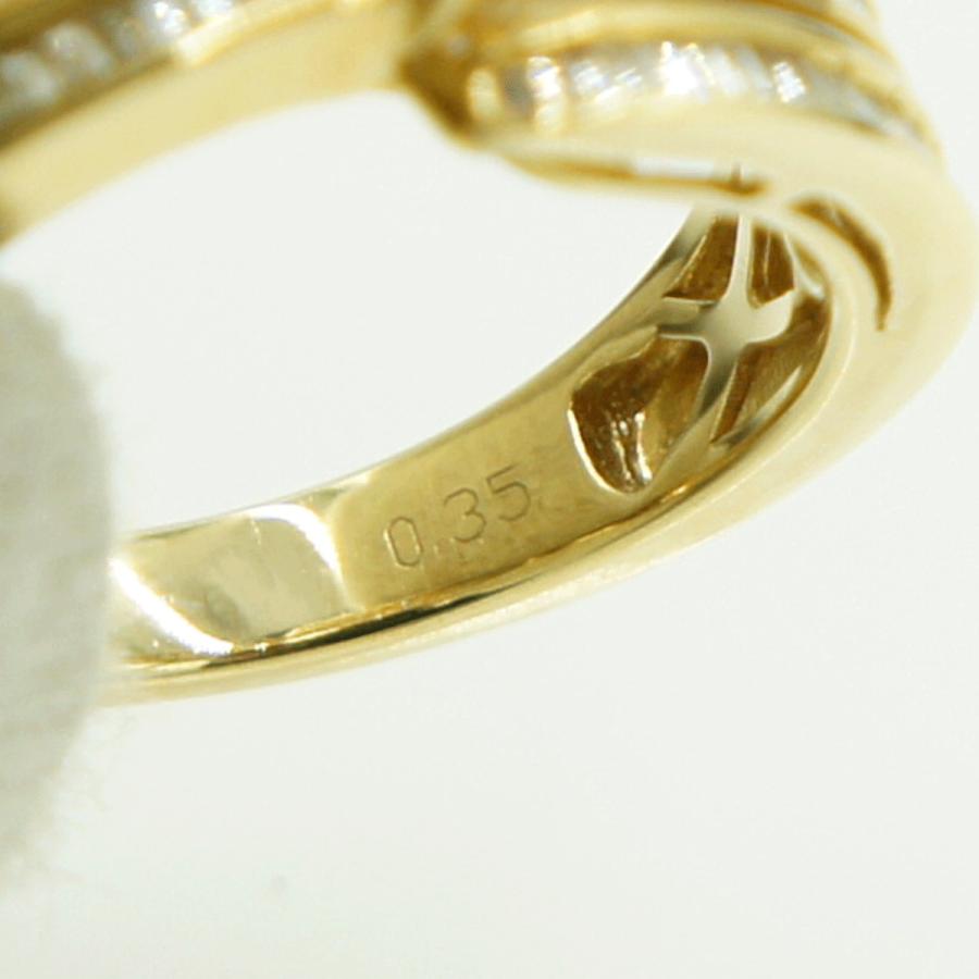 K18ダイヤデザインリング D0.35ct リングサイズ9号 重量4.08g(石の重量含む)(中古)