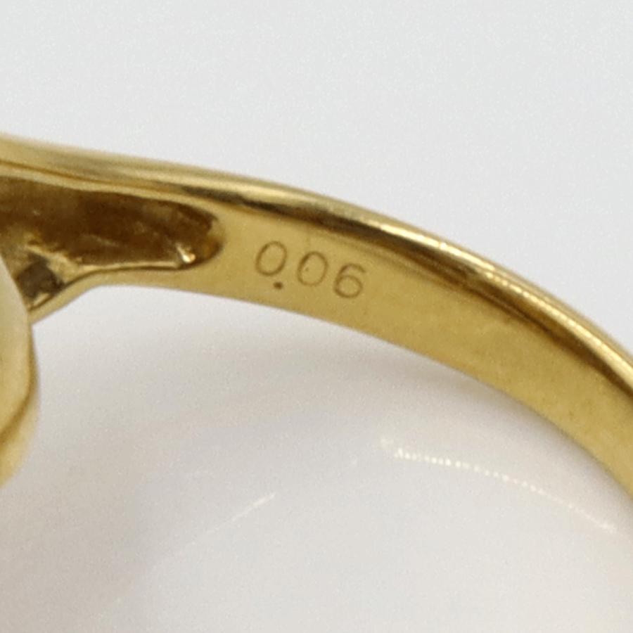 K18黒蝶真珠リング P13mm リングサイズ11号 重量9.95g(石の重量を含む) (中古)