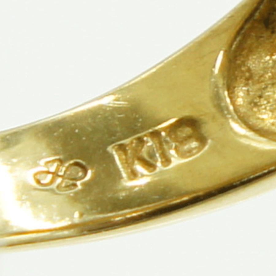 K18ダイヤファッションリング D0.09ct リングサイズ10号 重量4.45g(石の重量含む)(中古)