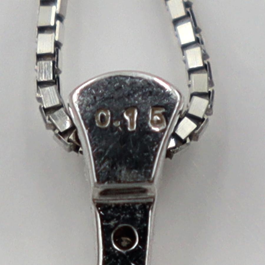 ヴァンドーム青山(VENDOME) K18WGダイヤクロスネックレス D0.15ct ネック長さ約39cm 重量3.15g(石の重量含む)(中古)