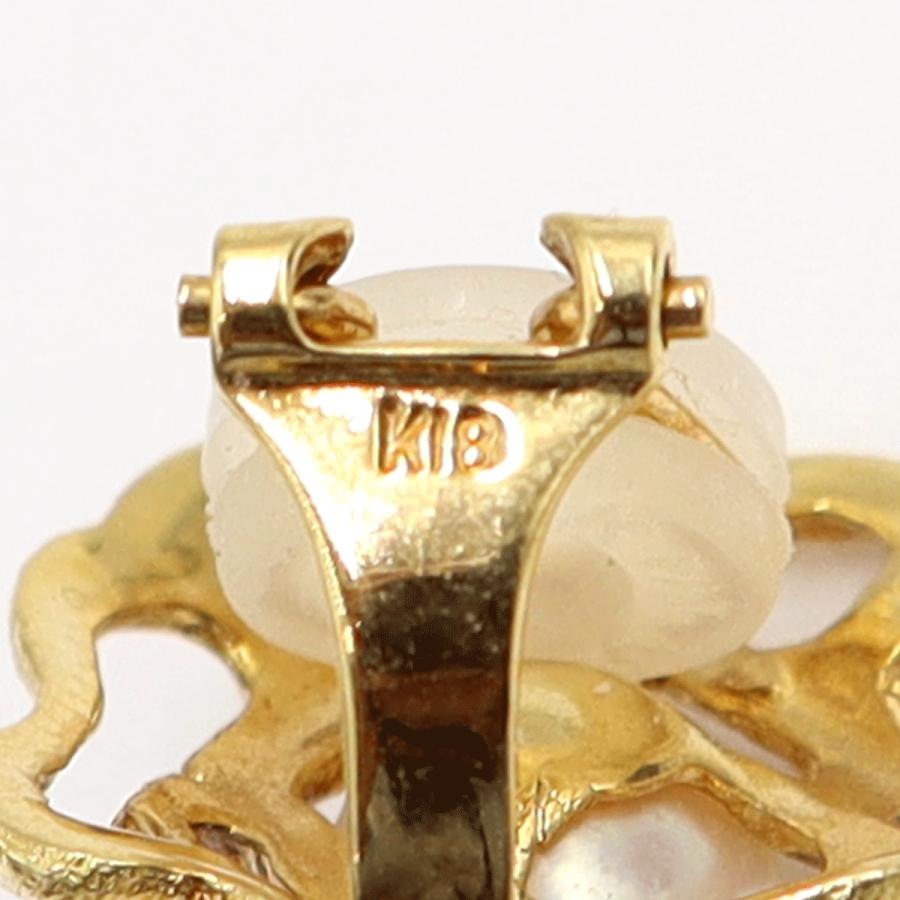 K18パールイヤリング P7.5mm 重量6.88g(両耳・真珠の重量含む) (中古)