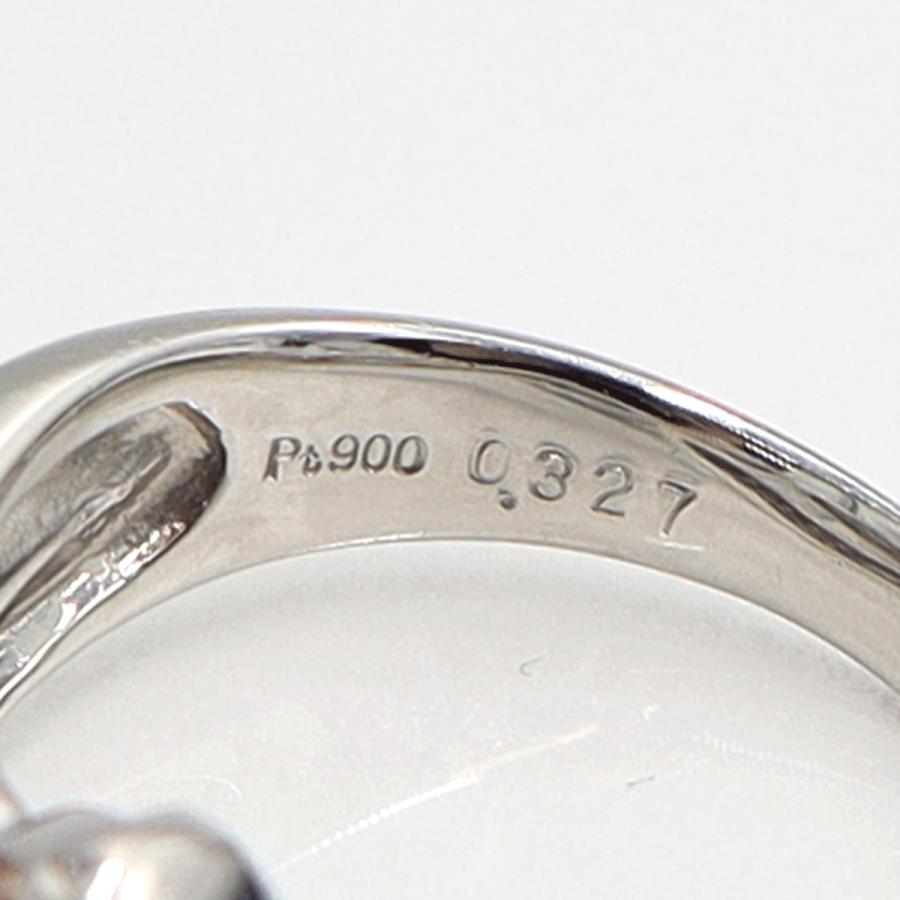 Pt900サファイアダイヤモンドリング S0.327ct D0.10ct リングサイズ12号 重量7.03g(石の重量含む) レディース(中古)