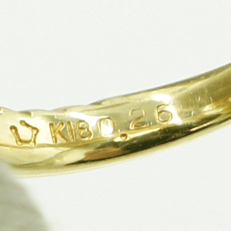 K18ダイヤモンドリング 星の砂 D0.26ct リングサイズ14号 重量5.15g(石の重量含む)(中古)