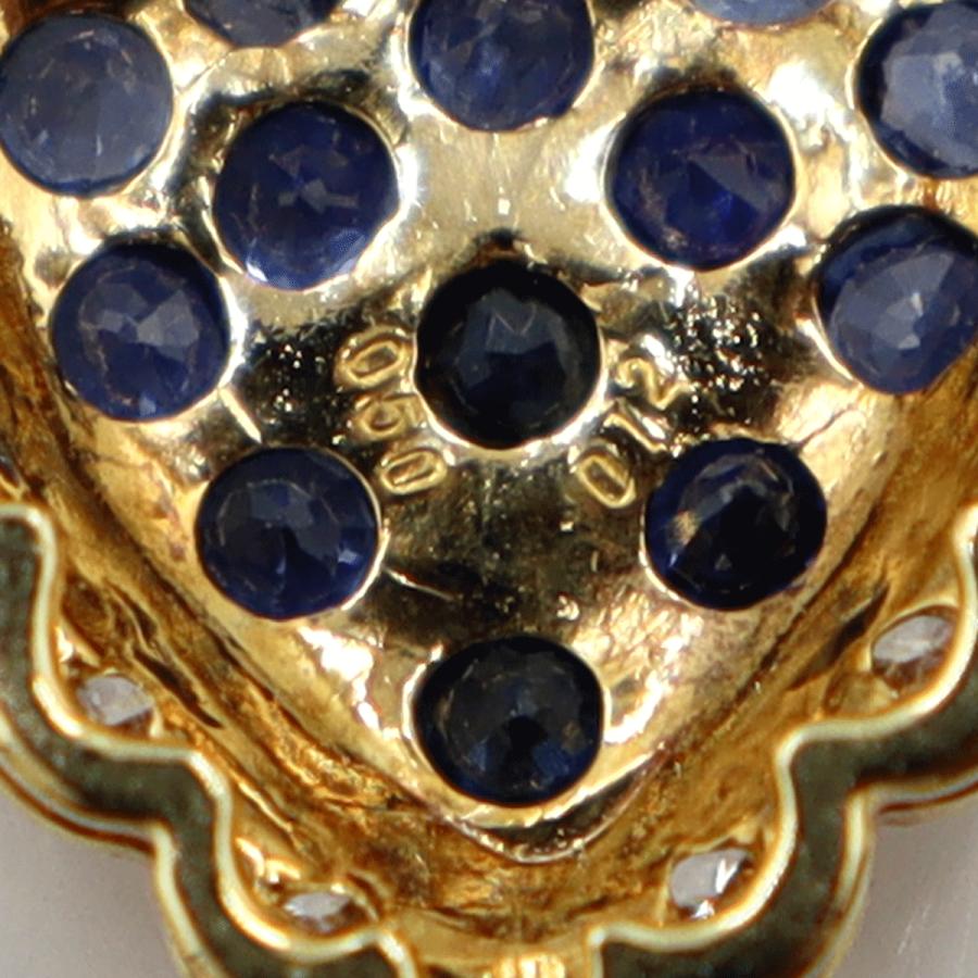 K18サファイアペンダントトップ S0.50ct D0.12ct 重量1.60g(石の重量含む) レディース(中古)