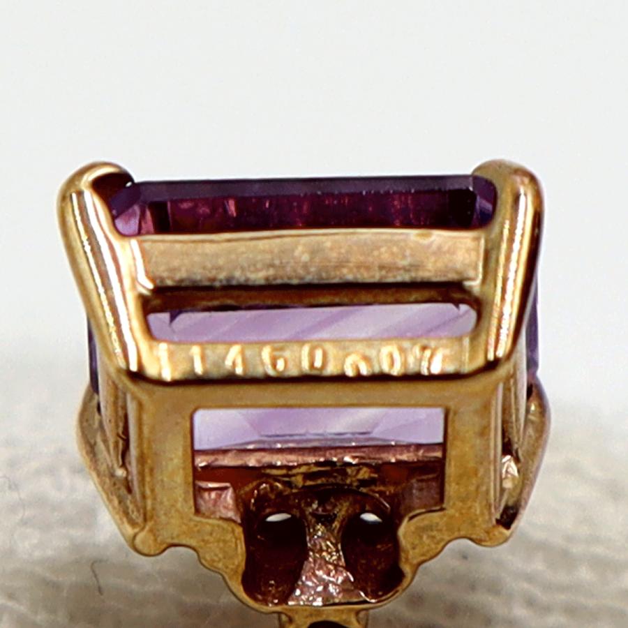 K18PGアメジストペンダントネックレス A1.45ct D0.07ct ネックレス長さ40cm 重量3.61g(石の重量含む) レディース(中古)