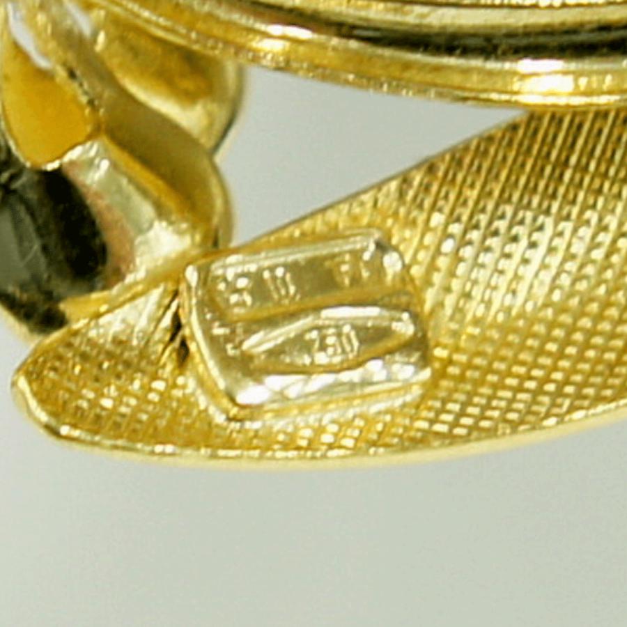 750ブローチ 重量3.48g 回転ピン フラワー レディース(中古)