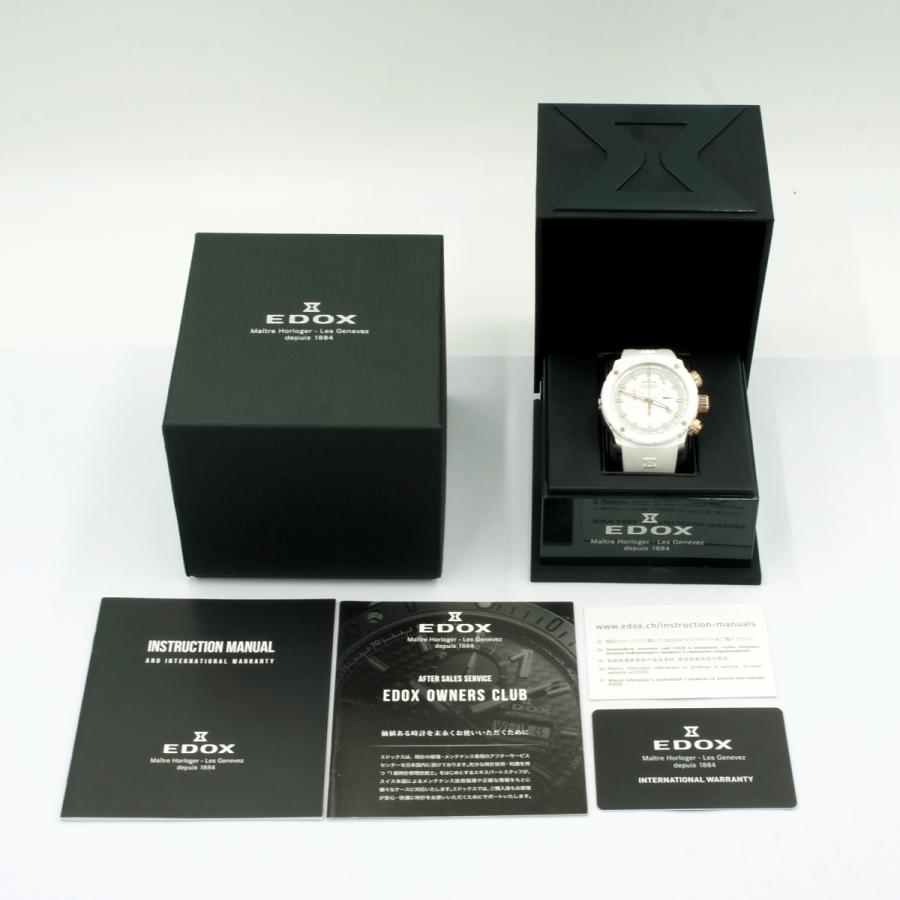 エドックス(EDOX)クロノオフショア1 クロノグラフ 10221-37RB3-BIR3 メンズ レディース(中古)