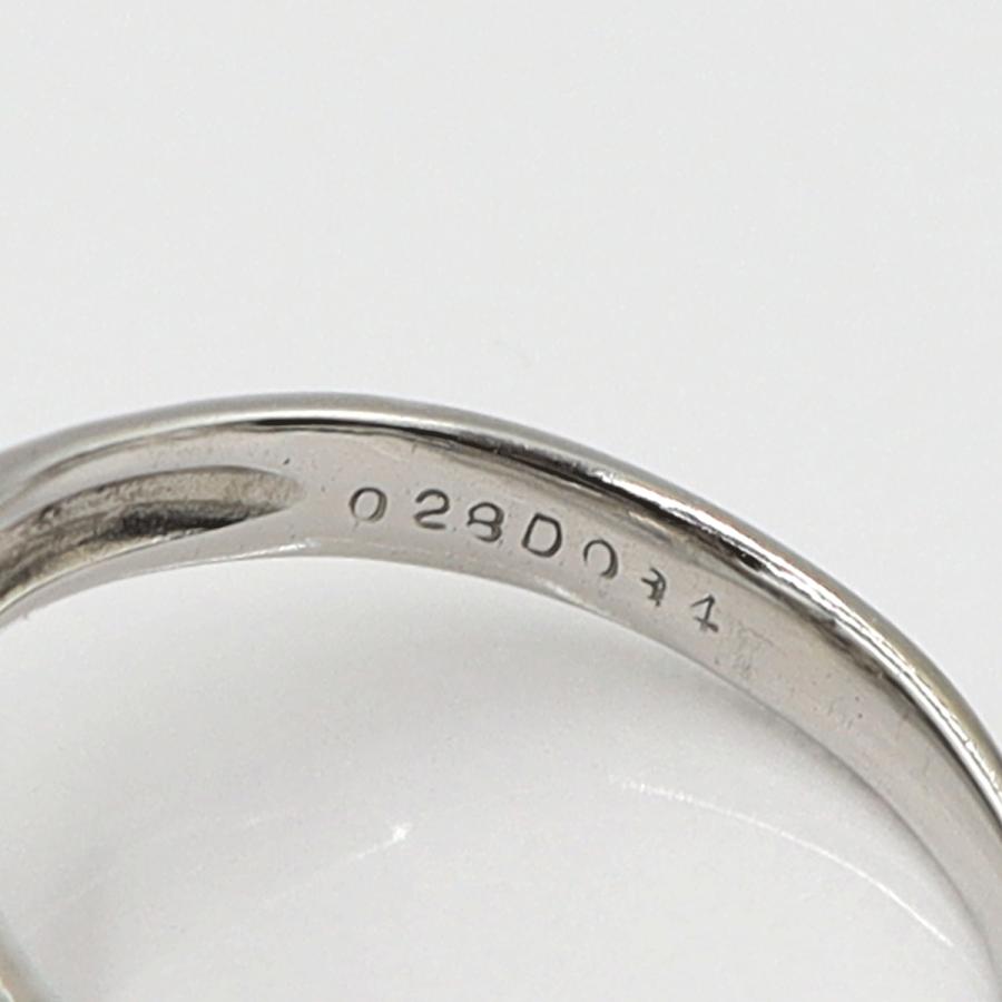 Pt850サファイアリング YS0.28ct D0.34ct リングサイズ9号 重量4.30g(石の重量含む) レディース(中古)