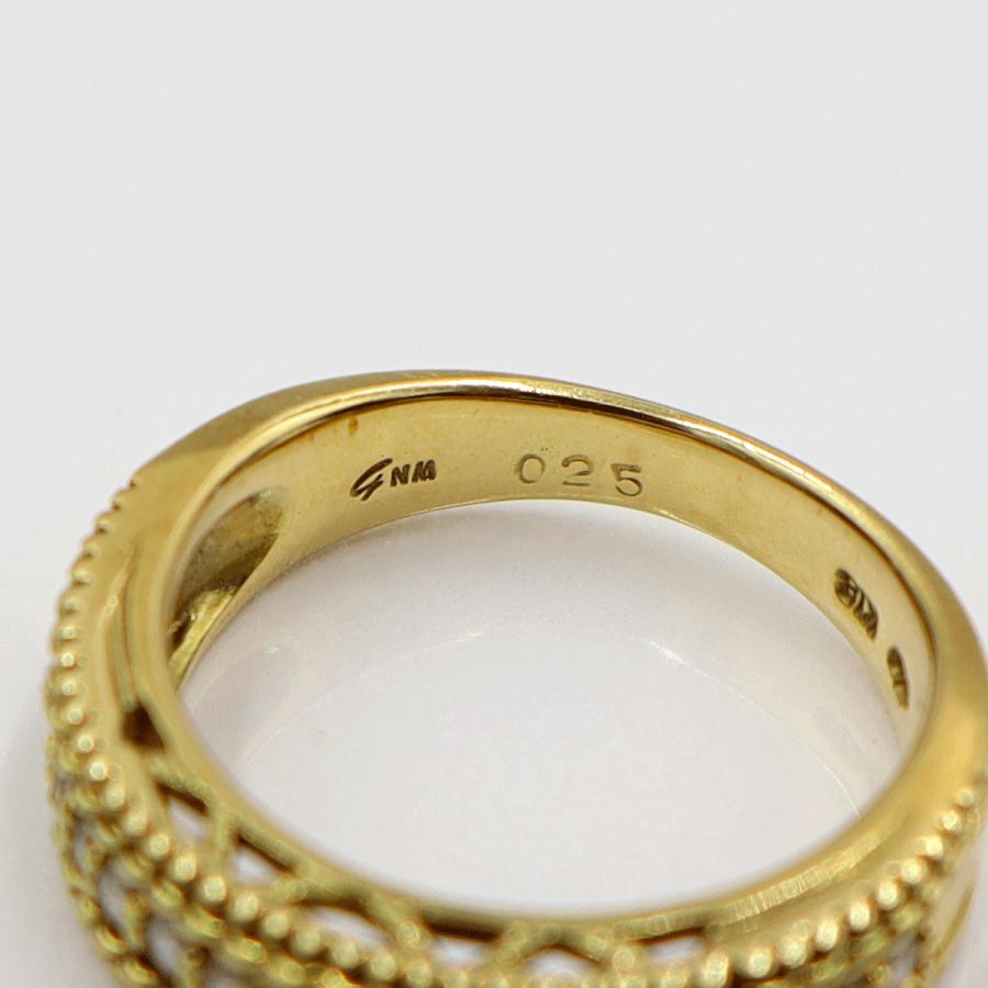 K18ダイヤモンドリング D0.25ct リングサイズ10号 重量4.96g(石の重量含む)(中古)