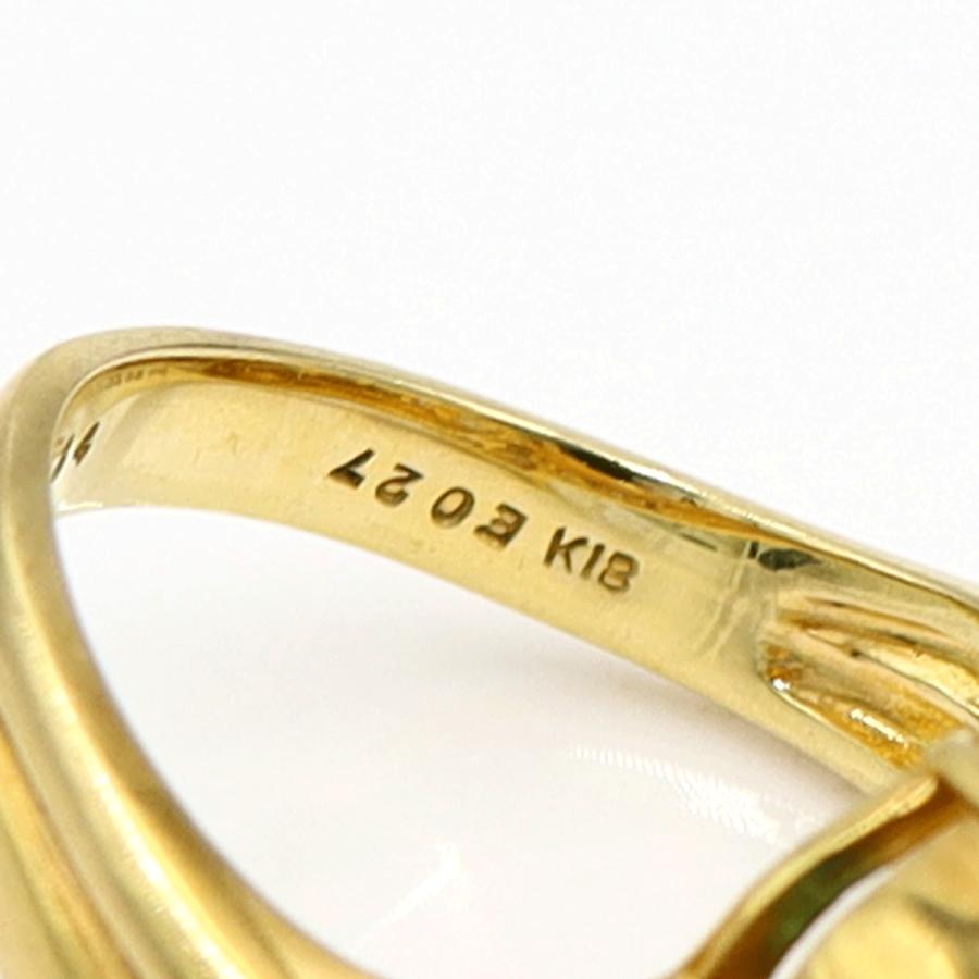 K18エメラルドダイヤモンドリング E0.27ct D0.84ct リングサイズ14号 重量7.40g(石の重量含む) レディース(中古)