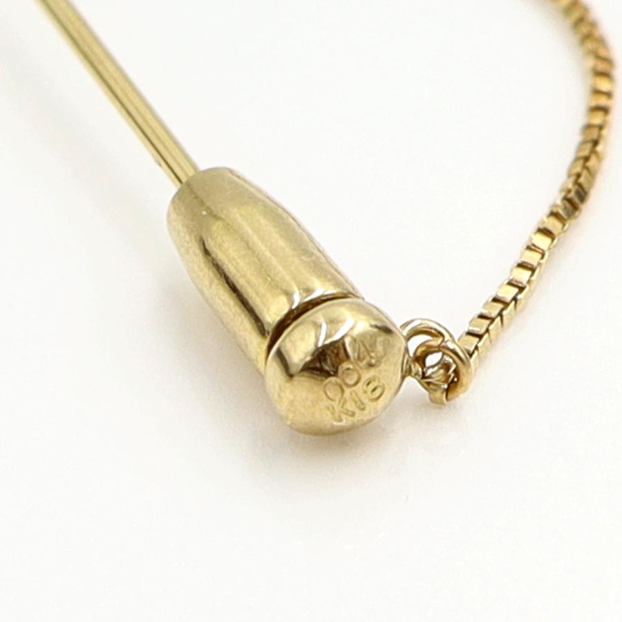 K18パールダイヤモンドピンブローチ P8.8mm・4.4mm D0.04ct 重量3.03g(石の重量含む) レディース(中古)