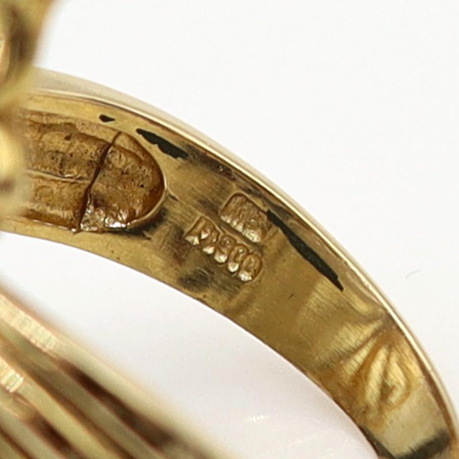 K18/Pt900サファイアリング「蝶々」 サイズ16号 重量6.97g(石の重量含む)(中古)