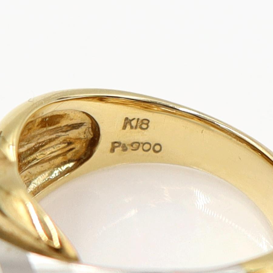 K18/Pt900ダイヤリング リングサイズ12号 重量5.78g(石の重量含む) (中古)