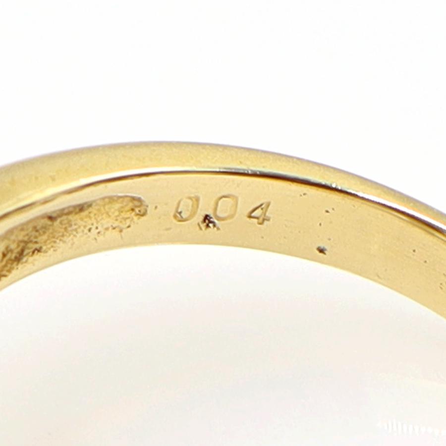 K18ラピスラズリダイヤリング 12mm D0.04ct サイズ14号 重量7.70g(石の重量含む) レディース(中古)