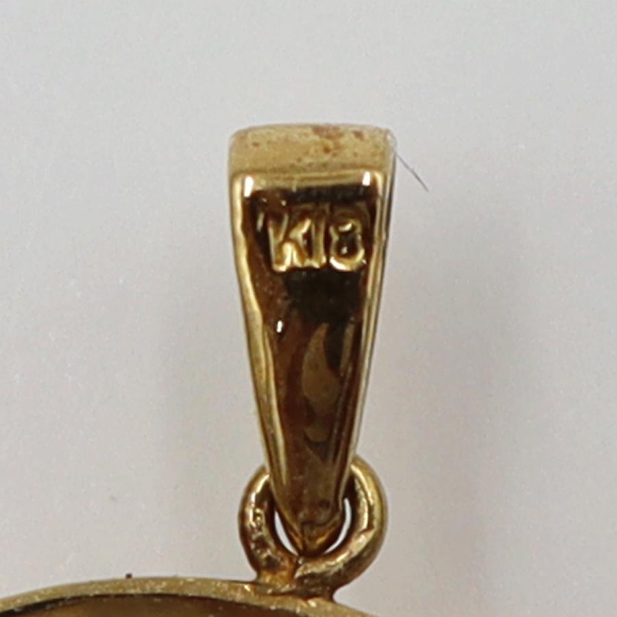 K18枠コハクペンダント 虫入りコハク 重量4.34g(石の重量含む) レディース(中古)