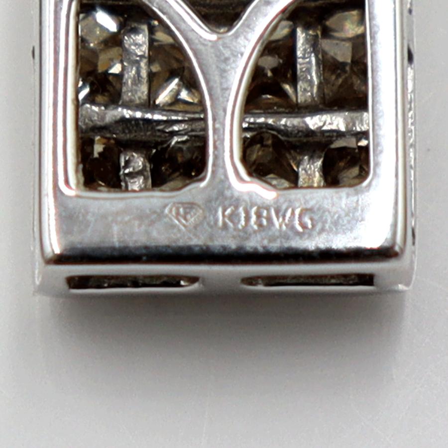 K18WGダイヤモンドペンダントネックレス ネック長さ:約44cm 重量3.22g(石の重量含む)(中古)