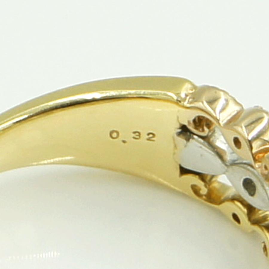 K18/Pt900ダイヤモンドリング D0.32ct リングサイズ11号 重量5.41g(石の重量含む)(中古)