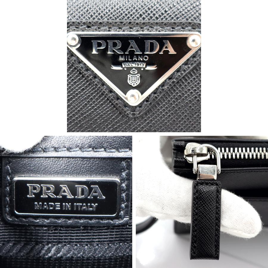 プラダ(PRADAサフィアーノレザー レザーポーチ 2VF032 クラッチバッグ メンズ レディース(中古・未使用)