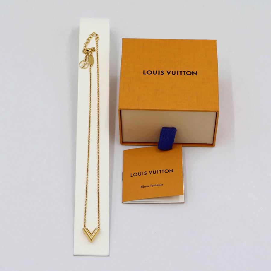 ルイヴィトン(LOUIS VUITTON) エッセンシャルV M61083 ネックレス 首回り42〜46cm ゴールド GP レディース(中古)