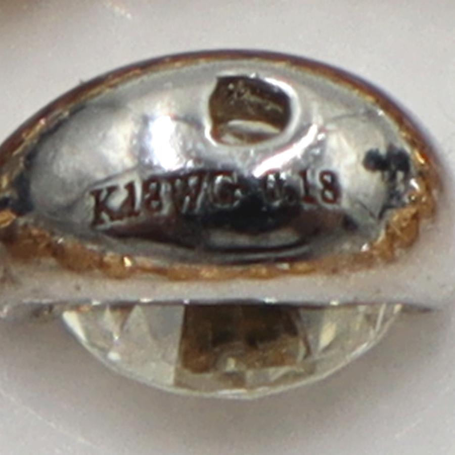 K18WGダイヤペンダントネックレス D0.18ct ネック長さ:50cm 重量4.96g(石の重量を含む) (中古)