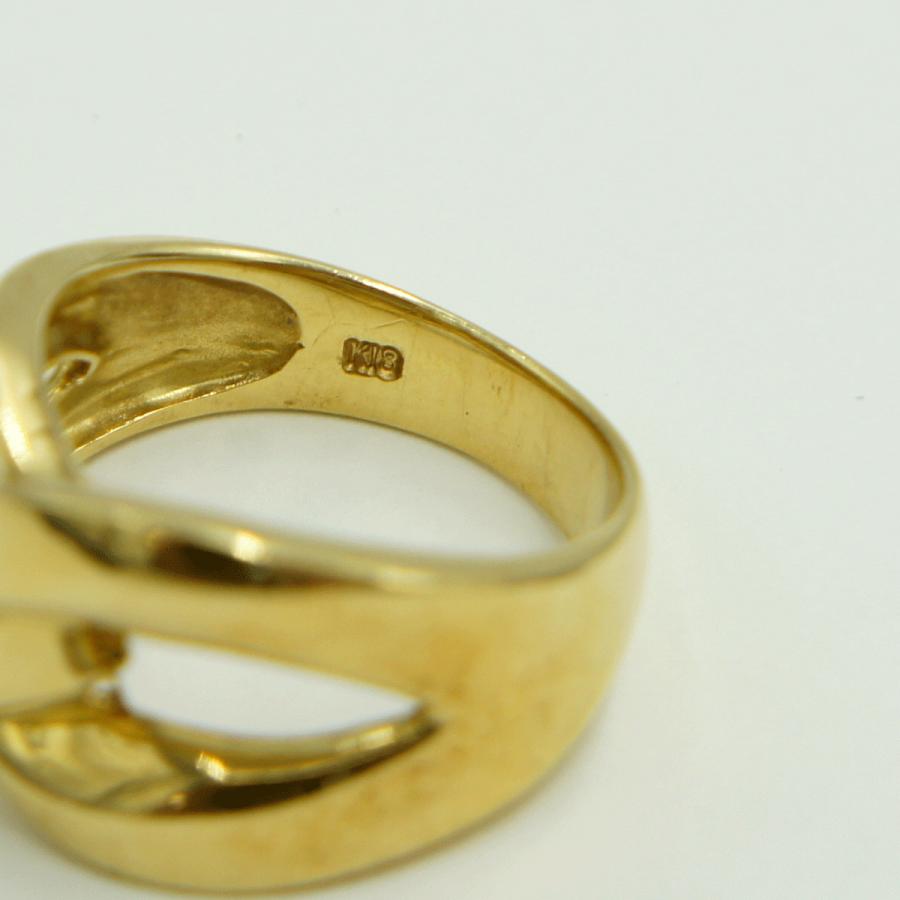 K18ファッションリング「チェーン・鎖」リング12号 重量6.84g レディース(中古)