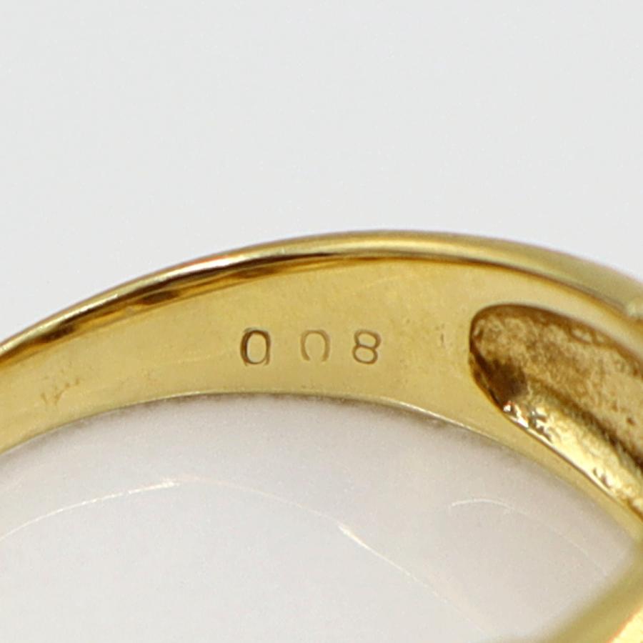 K18オニキスダイヤリング D0.08ct リングサイズ11号 重量5.40g(石の重量含む) レディース(中古)