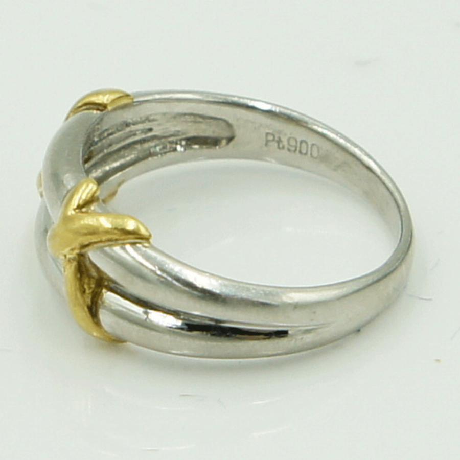 Pt900/K18ピンキーリング　リングサイズ5号　重量3.75g　レディース（中古）