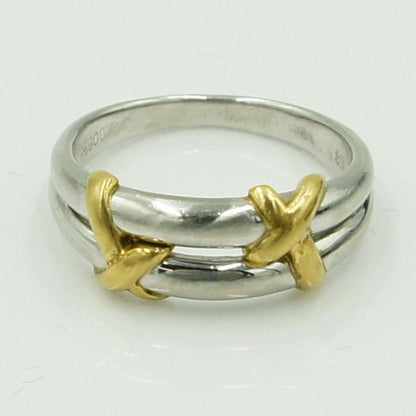 Pt900/K18ピンキーリング　リングサイズ5号　重量3.75g　レディース（中古）